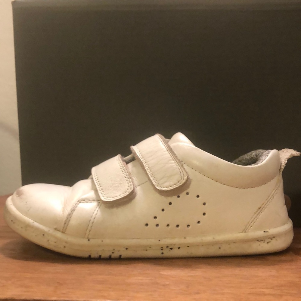 White leather Bobux iWalk Grass Court shoes US8